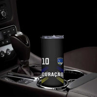 Curacao Soccer Sports Graphic Number 10 Jersey Style Skinny Tumbler Proud Curaçaoans Football Fans Game Day Pride