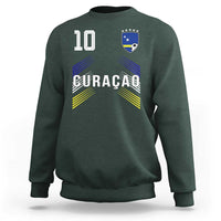 Curacao Soccer Sports Graphic Number 10 Jersey Style Sweatshirt Proud Curaçaoans Football Fans Game Day Pride