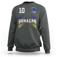 Curacao Soccer Sports Graphic Number 10 Jersey Style Sweatshirt Proud Curaçaoans Football Fans Game Day Pride