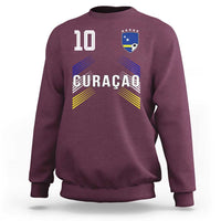 Curacao Soccer Sports Graphic Number 10 Jersey Style Sweatshirt Proud Curaçaoans Football Fans Game Day Pride