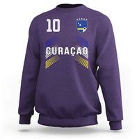 Curacao Soccer Sports Graphic Number 10 Jersey Style Sweatshirt Proud Curaçaoans Football Fans Game Day Pride