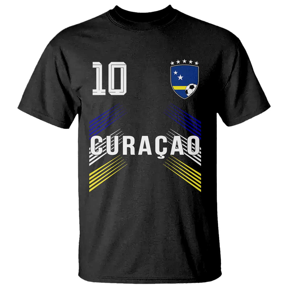 Curacao Soccer Sports Graphic Number 10 Jersey Style T Shirt Proud Curaçaoans Football Fans Game Day Pride