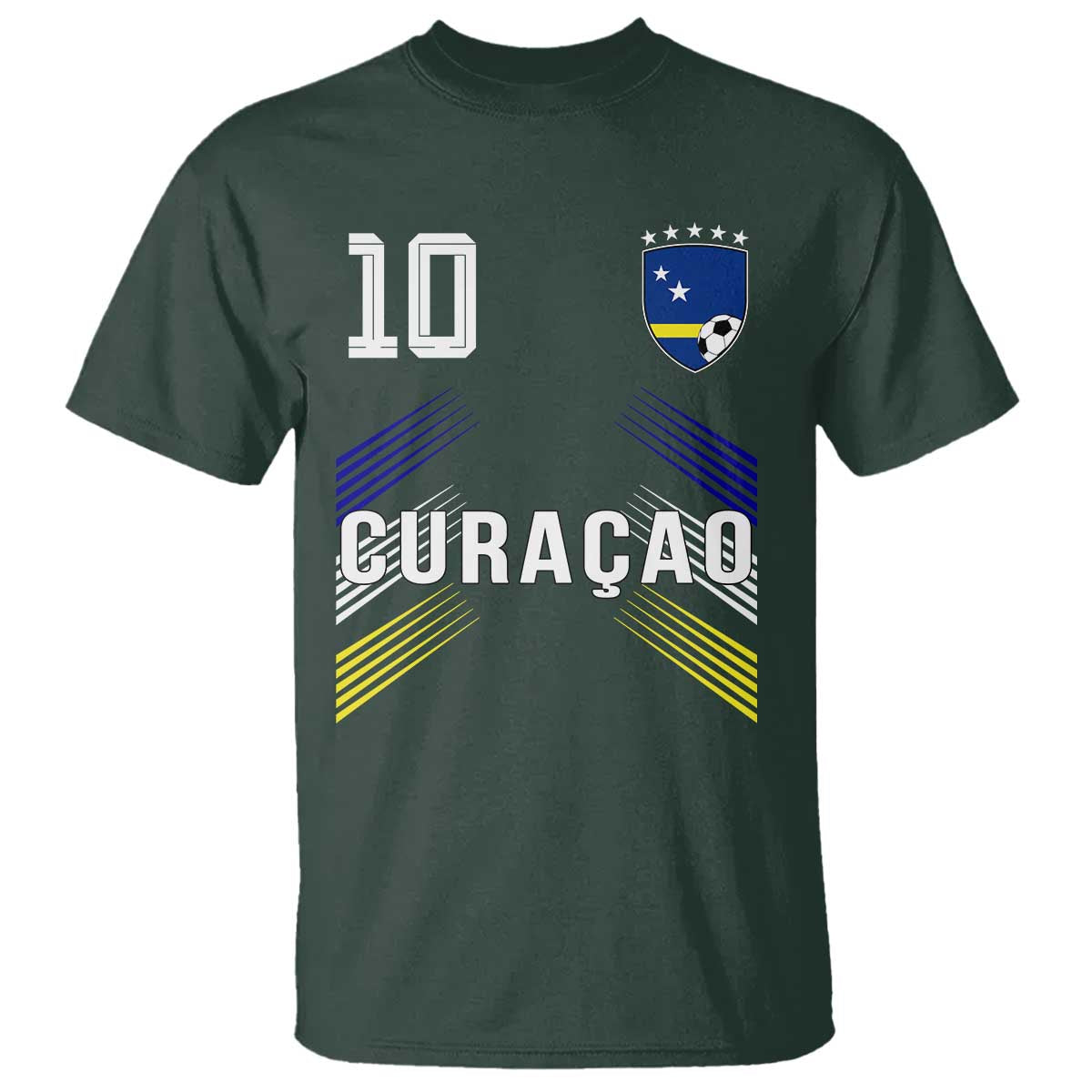 Curacao Soccer Sports Graphic Number 10 Jersey Style T Shirt Proud Curaçaoans Football Fans Game Day Pride