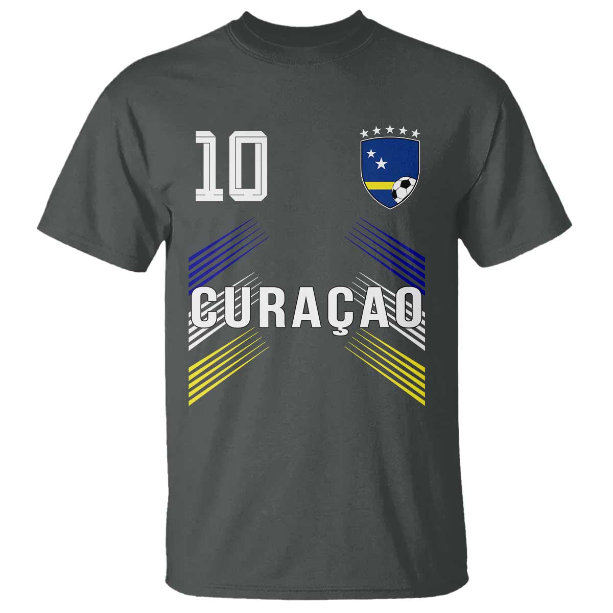 Curacao Soccer Sports Graphic Number 10 Jersey Style T Shirt Proud Curaçaoans Football Fans Game Day Pride