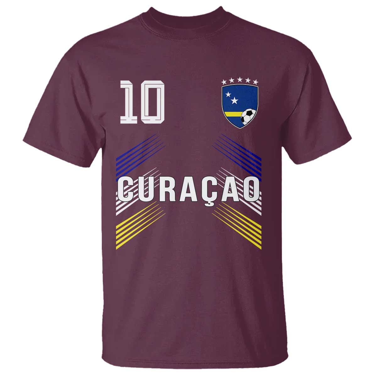 Curacao Soccer Sports Graphic Number 10 Jersey Style T Shirt Proud Curaçaoans Football Fans Game Day Pride