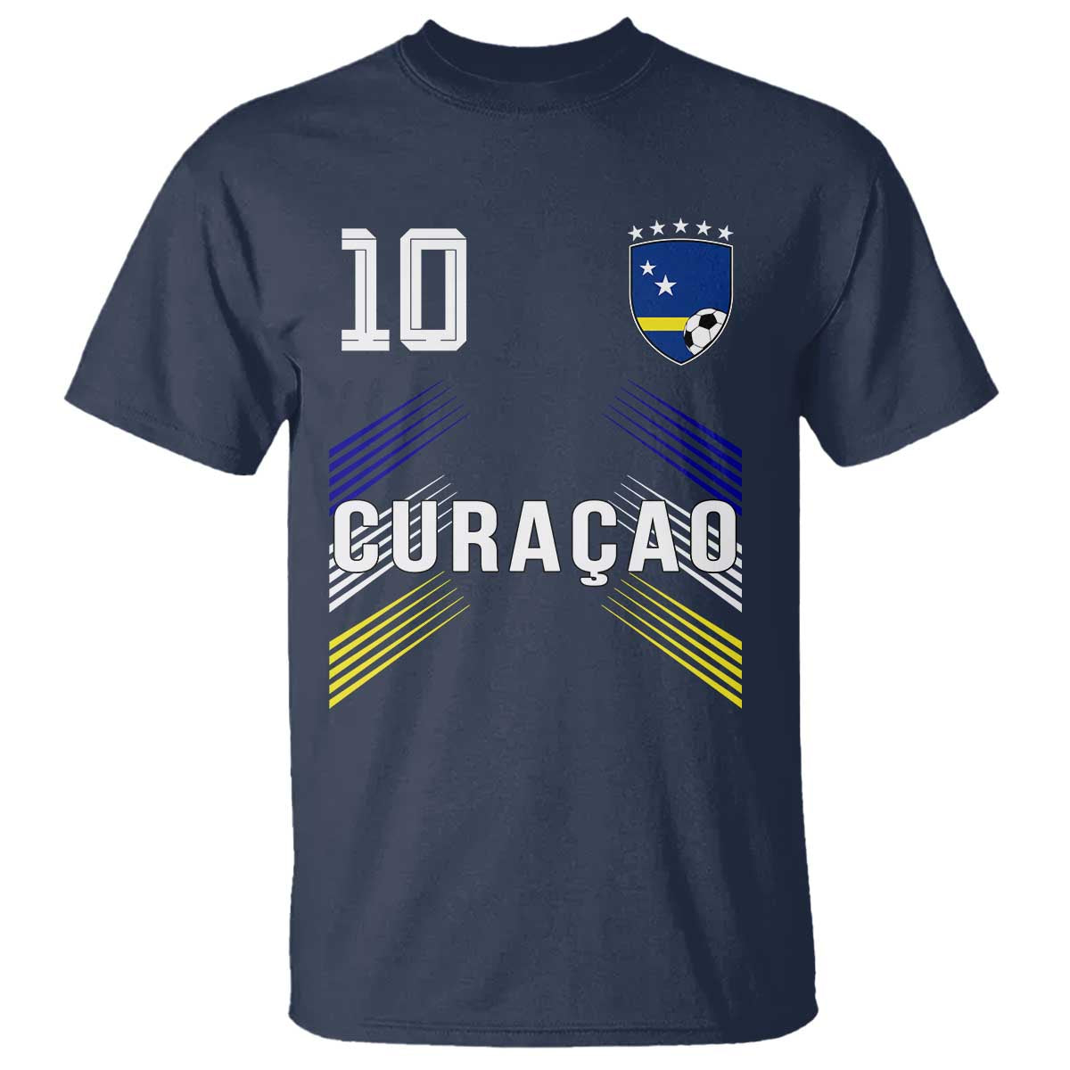 Curacao Soccer Sports Graphic Number 10 Jersey Style T Shirt Proud Curaçaoans Football Fans Game Day Pride