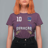 Curacao Soccer Sports Graphic Number 10 Jersey Style T Shirt For Women Proud Curaçaoans Football Fans Game Day Pride