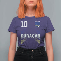Curacao Soccer Sports Graphic Number 10 Jersey Style T Shirt For Women Proud Curaçaoans Football Fans Game Day Pride