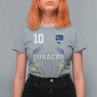 Curacao Soccer Sports Graphic Number 10 Jersey Style T Shirt For Women Proud Curaçaoans Football Fans Game Day Pride