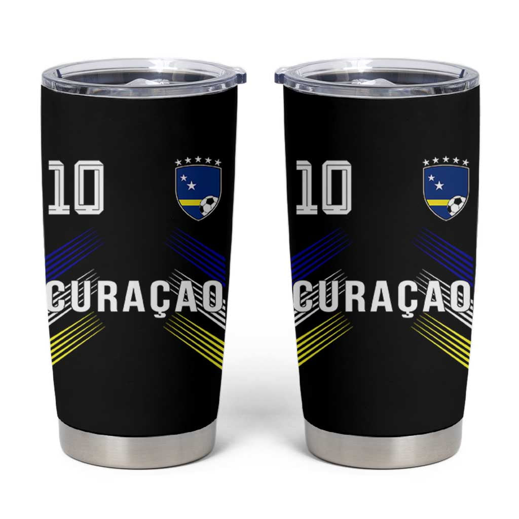 Curacao Soccer Sports Graphic Number 10 Jersey Style Tumbler Cup Proud Curaçaoans Football Fans Game Day Pride