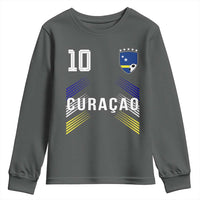 Curacao Soccer Sports Graphic Number 10 Jersey Style Youth Sweatshirt Proud Curaçaoans Football Fans Game Day Pride