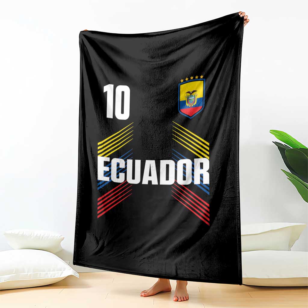 Ecuador Soccer Sports Graphic Number 10 Jersey Style Throw Blanket Proud Ecuadorian Football Fans Game Day Pride