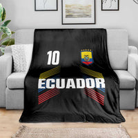 Ecuador Soccer Sports Graphic Number 10 Jersey Style Throw Blanket Proud Ecuadorian Football Fans Game Day Pride