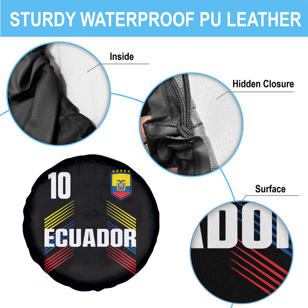 Ecuador Soccer Sports Graphic Number 10 Jersey Style Spare Tire Cover Proud Ecuadorian Football Fans Game Day Pride