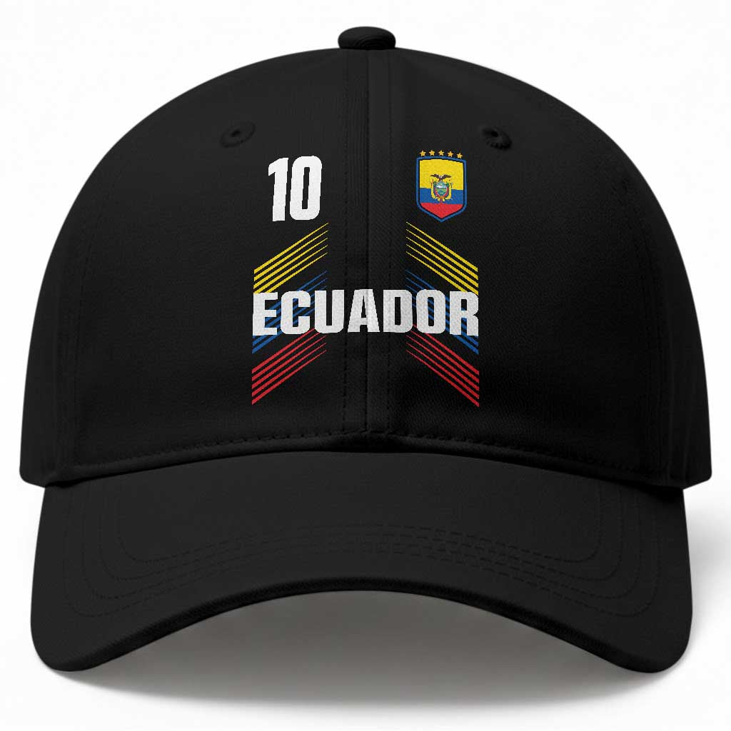 Ecuador Soccer Sports Graphic Number 10 Jersey Style Baseball Cap Proud Ecuadorian Football Fans Game Day Pride