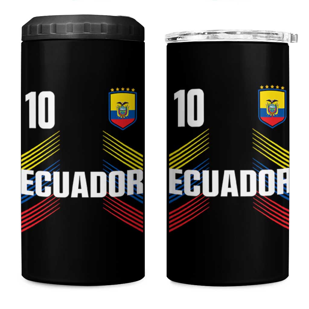 Ecuador Soccer Sports Graphic Number 10 Jersey Style 4 in 1 Can Cooler Tumbler Proud Ecuadorian Football Fans Game Day Pride