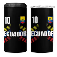 Ecuador Soccer Sports Graphic Number 10 Jersey Style 4 in 1 Can Cooler Tumbler Proud Ecuadorian Football Fans Game Day Pride
