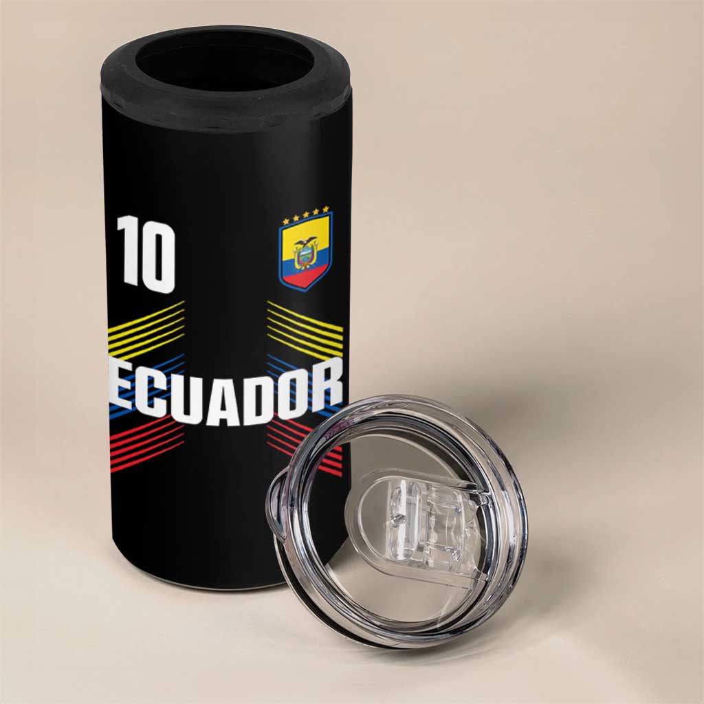 Ecuador Soccer Sports Graphic Number 10 Jersey Style 4 in 1 Can Cooler Tumbler Proud Ecuadorian Football Fans Game Day Pride