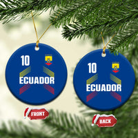 Ecuador Soccer Sports Graphic Number 10 Jersey Style Ceramic Ornament Proud Ecuadorian Football Fans Game Day Pride