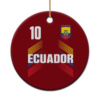 Ecuador Soccer Sports Graphic Number 10 Jersey Style Ceramic Ornament Proud Ecuadorian Football Fans Game Day Pride