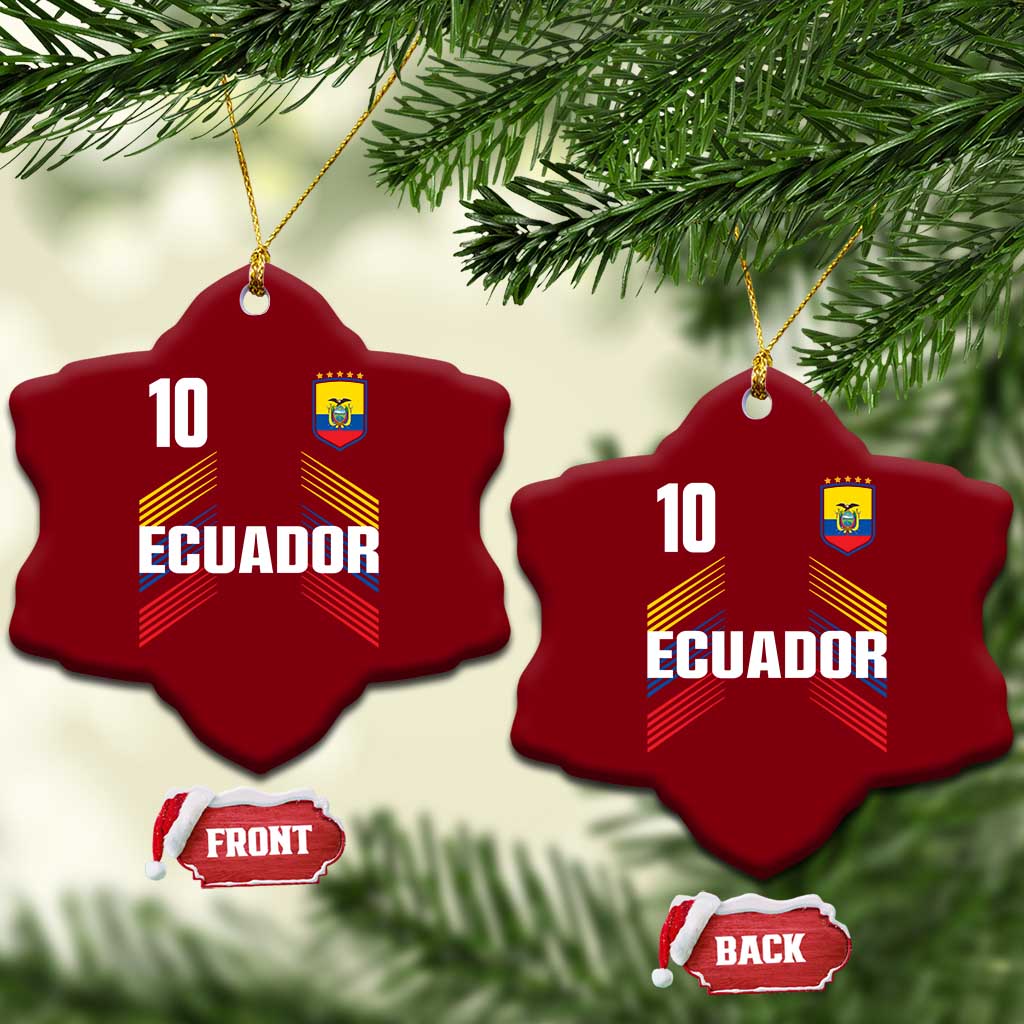 Ecuador Soccer Sports Graphic Number 10 Jersey Style Ceramic Ornament Proud Ecuadorian Football Fans Game Day Pride