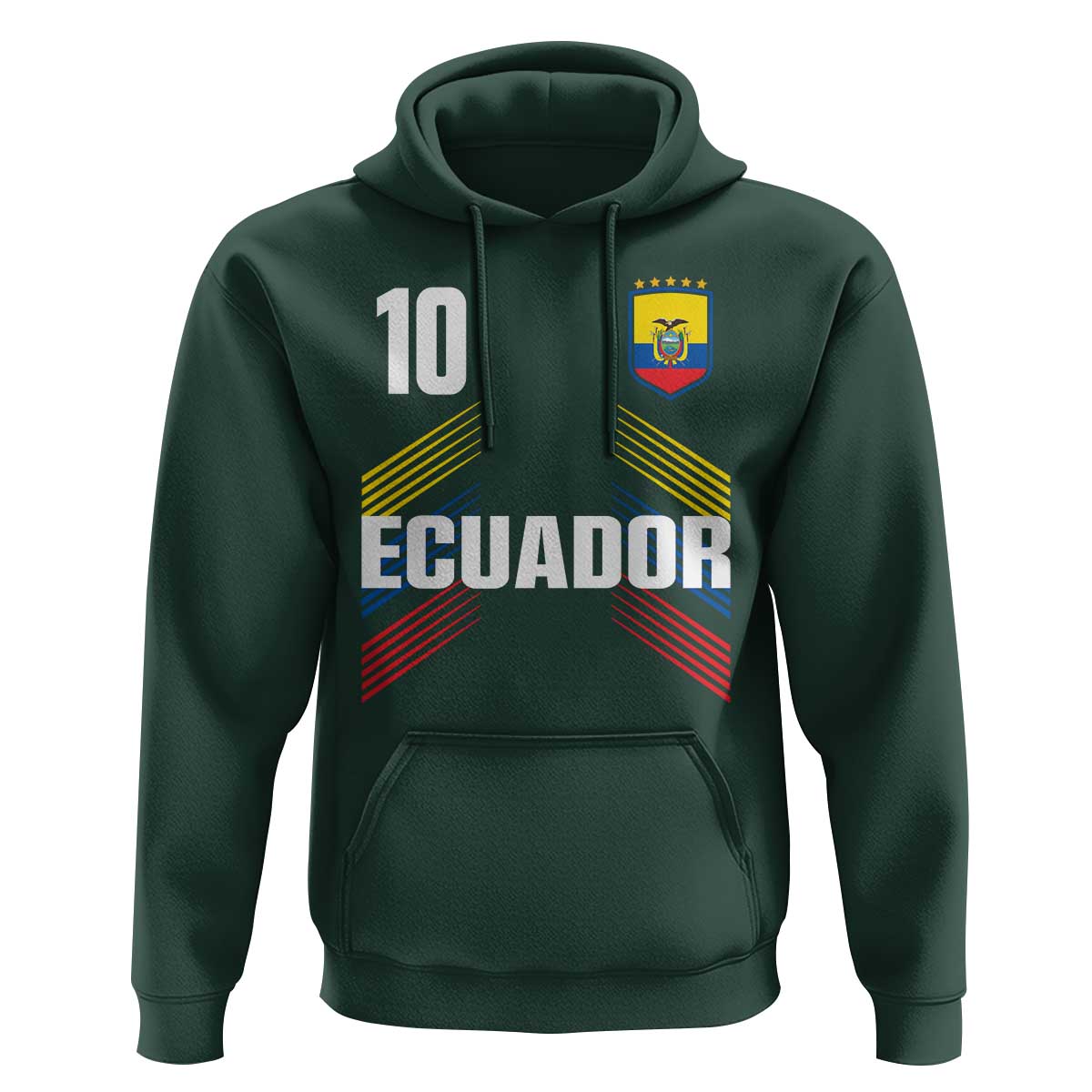 Ecuador Soccer Sports Graphic Number 10 Jersey Style Hoodie Proud Ecuadorian Football Fans Game Day Pride