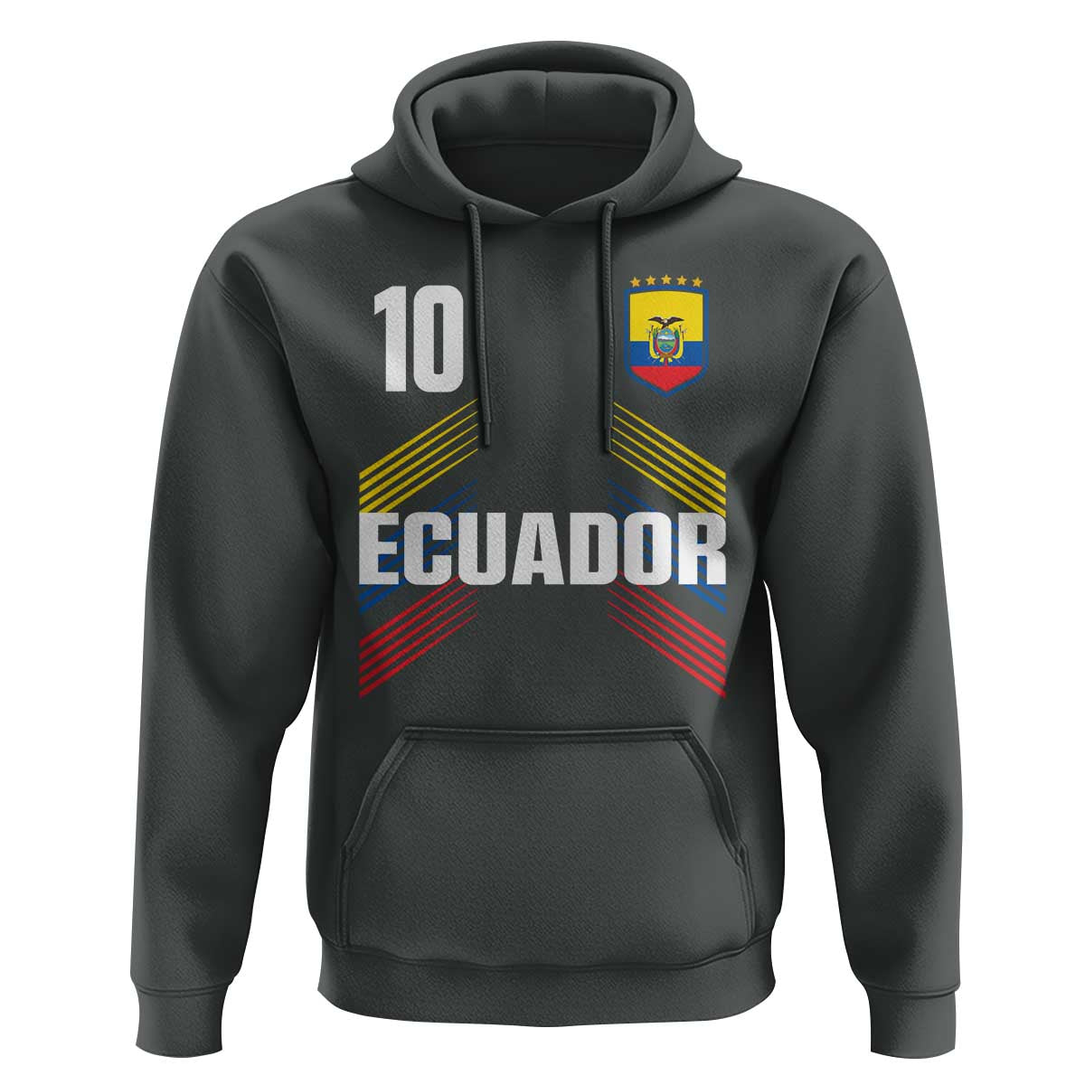 Ecuador Soccer Sports Graphic Number 10 Jersey Style Hoodie Proud Ecuadorian Football Fans Game Day Pride
