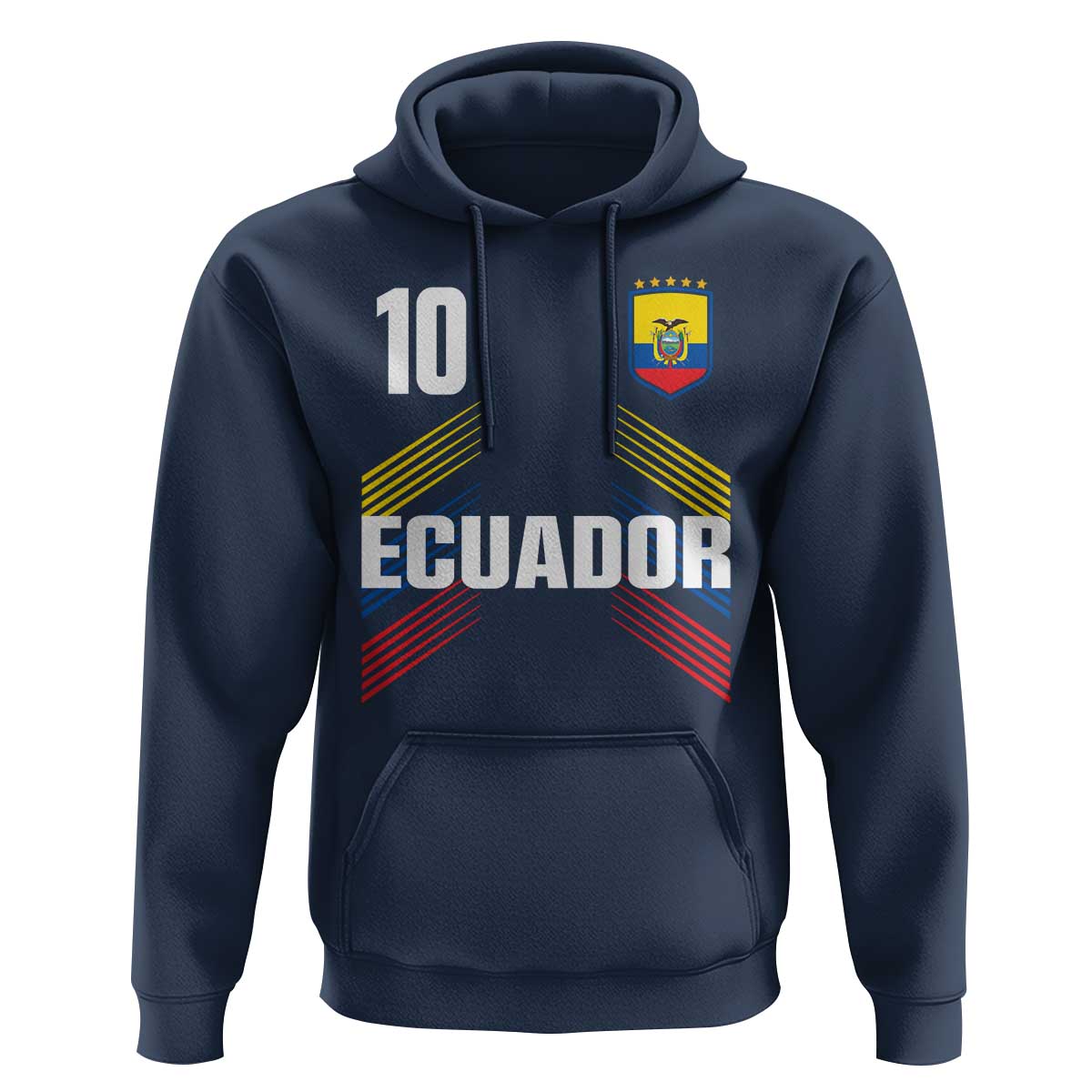 Ecuador Soccer Sports Graphic Number 10 Jersey Style Hoodie Proud Ecuadorian Football Fans Game Day Pride
