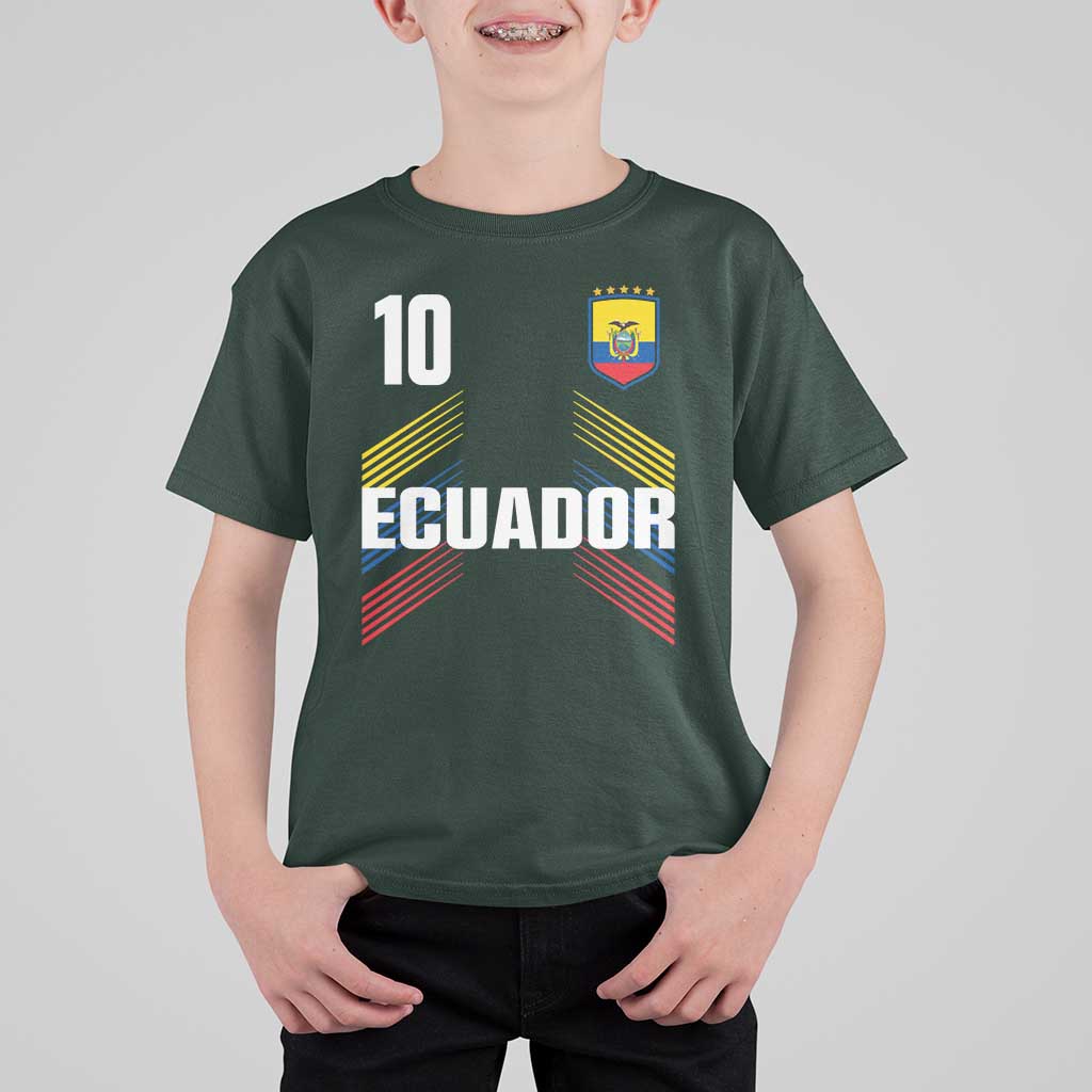 Ecuador Soccer Sports Graphic Number 10 Jersey Style T Shirt For Kid Proud Ecuadorian Football Fans Game Day Pride
