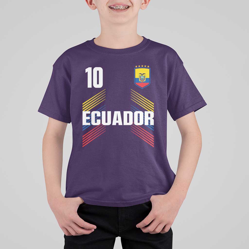 Ecuador Soccer Sports Graphic Number 10 Jersey Style T Shirt For Kid Proud Ecuadorian Football Fans Game Day Pride