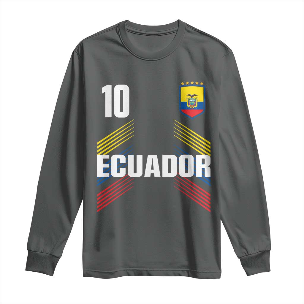 Ecuador Soccer Sports Graphic Number 10 Jersey Style Long Sleeve Shirt Proud Ecuadorian Football Fans Game Day Pride