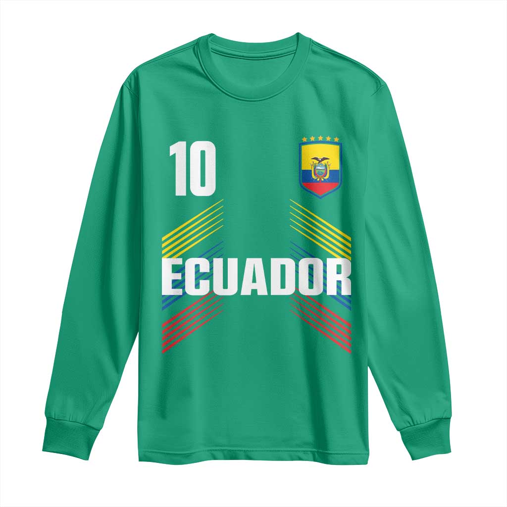 Ecuador Soccer Sports Graphic Number 10 Jersey Style Long Sleeve Shirt Proud Ecuadorian Football Fans Game Day Pride