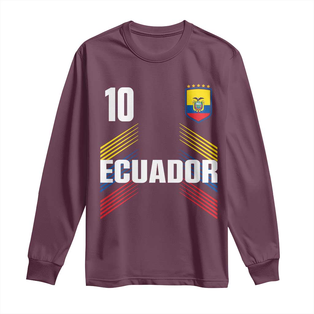 Ecuador Soccer Sports Graphic Number 10 Jersey Style Long Sleeve Shirt Proud Ecuadorian Football Fans Game Day Pride