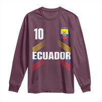 Ecuador Soccer Sports Graphic Number 10 Jersey Style Long Sleeve Shirt Proud Ecuadorian Football Fans Game Day Pride