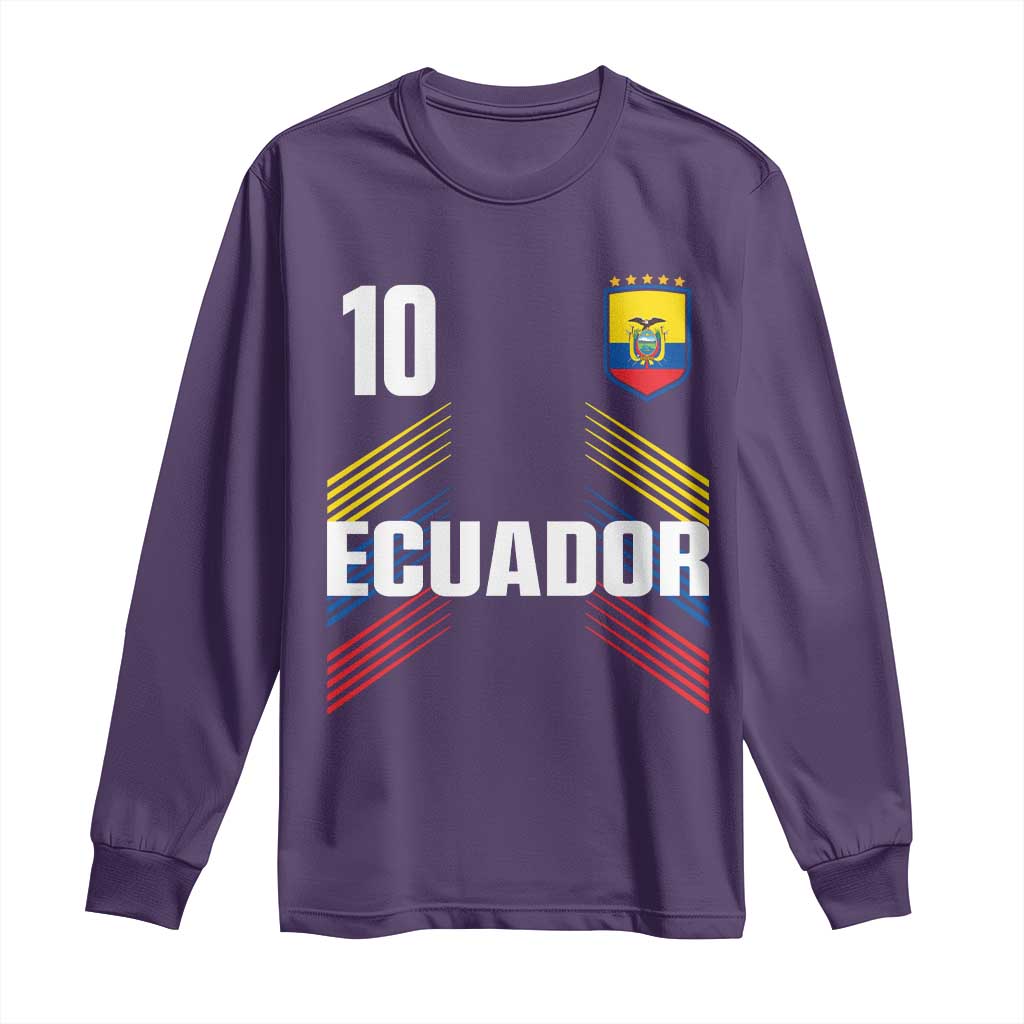 Ecuador Soccer Sports Graphic Number 10 Jersey Style Long Sleeve Shirt Proud Ecuadorian Football Fans Game Day Pride