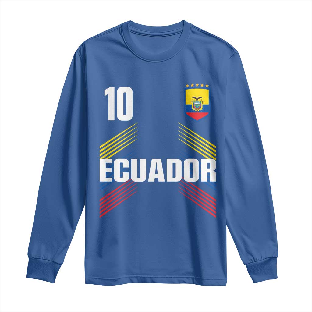 Ecuador Soccer Sports Graphic Number 10 Jersey Style Long Sleeve Shirt Proud Ecuadorian Football Fans Game Day Pride