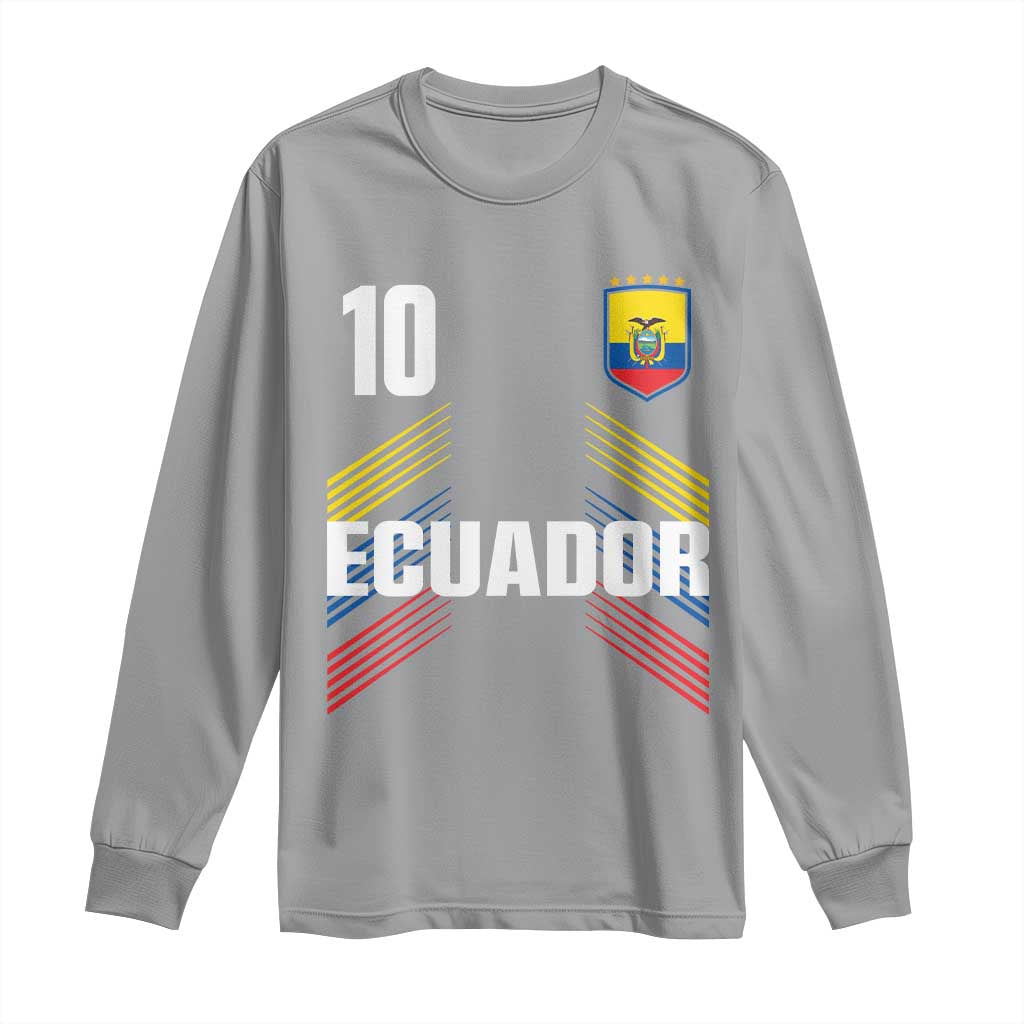 Ecuador Soccer Sports Graphic Number 10 Jersey Style Long Sleeve Shirt Proud Ecuadorian Football Fans Game Day Pride