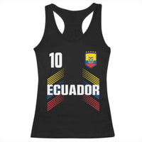 Ecuador Soccer Sports Graphic Number 10 Jersey Style Racerback Tank Top Proud Ecuadorian Football Fans Game Day Pride