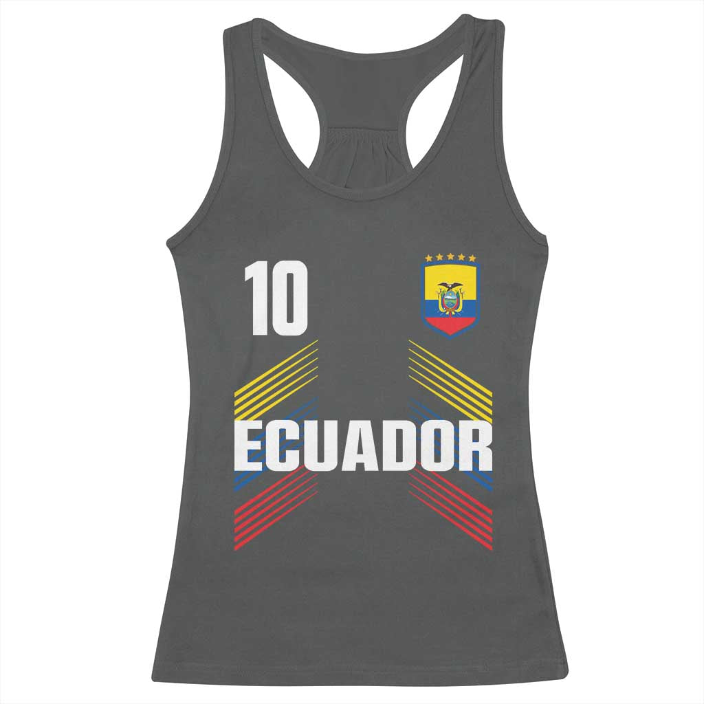 Ecuador Soccer Sports Graphic Number 10 Jersey Style Racerback Tank Top Proud Ecuadorian Football Fans Game Day Pride