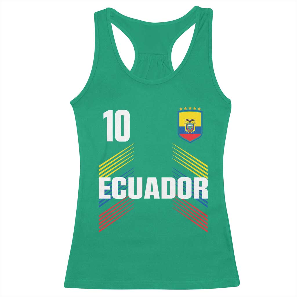 Ecuador Soccer Sports Graphic Number 10 Jersey Style Racerback Tank Top Proud Ecuadorian Football Fans Game Day Pride