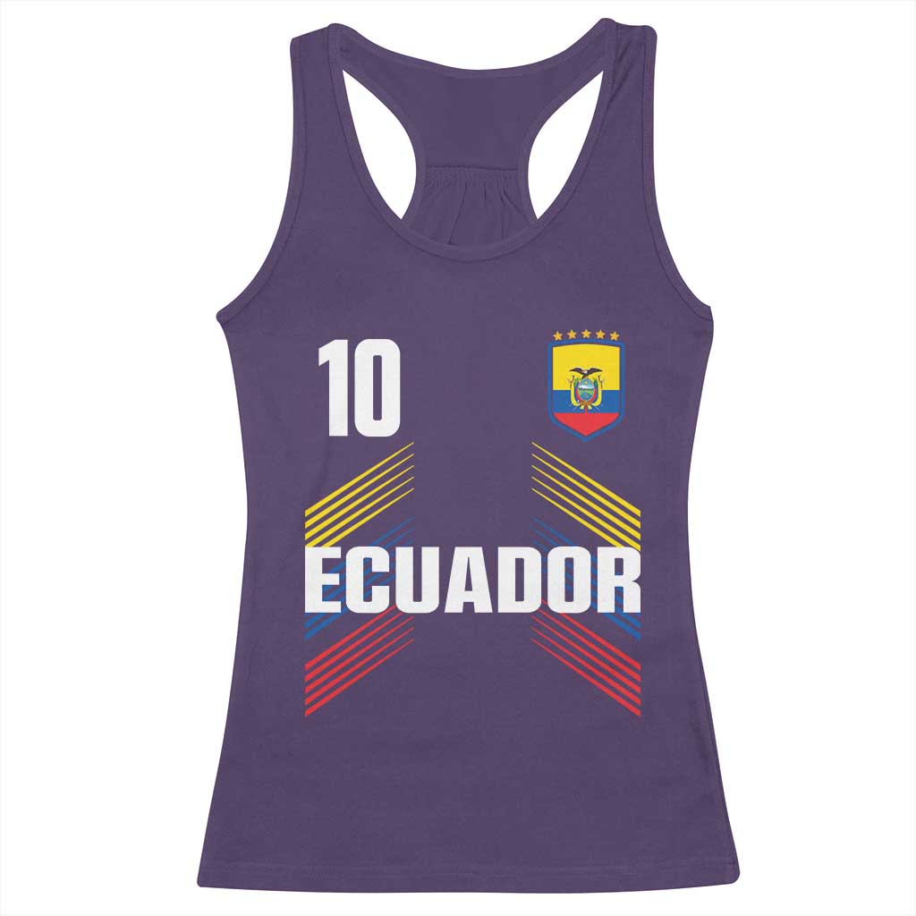 Ecuador Soccer Sports Graphic Number 10 Jersey Style Racerback Tank Top Proud Ecuadorian Football Fans Game Day Pride