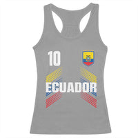 Ecuador Soccer Sports Graphic Number 10 Jersey Style Racerback Tank Top Proud Ecuadorian Football Fans Game Day Pride
