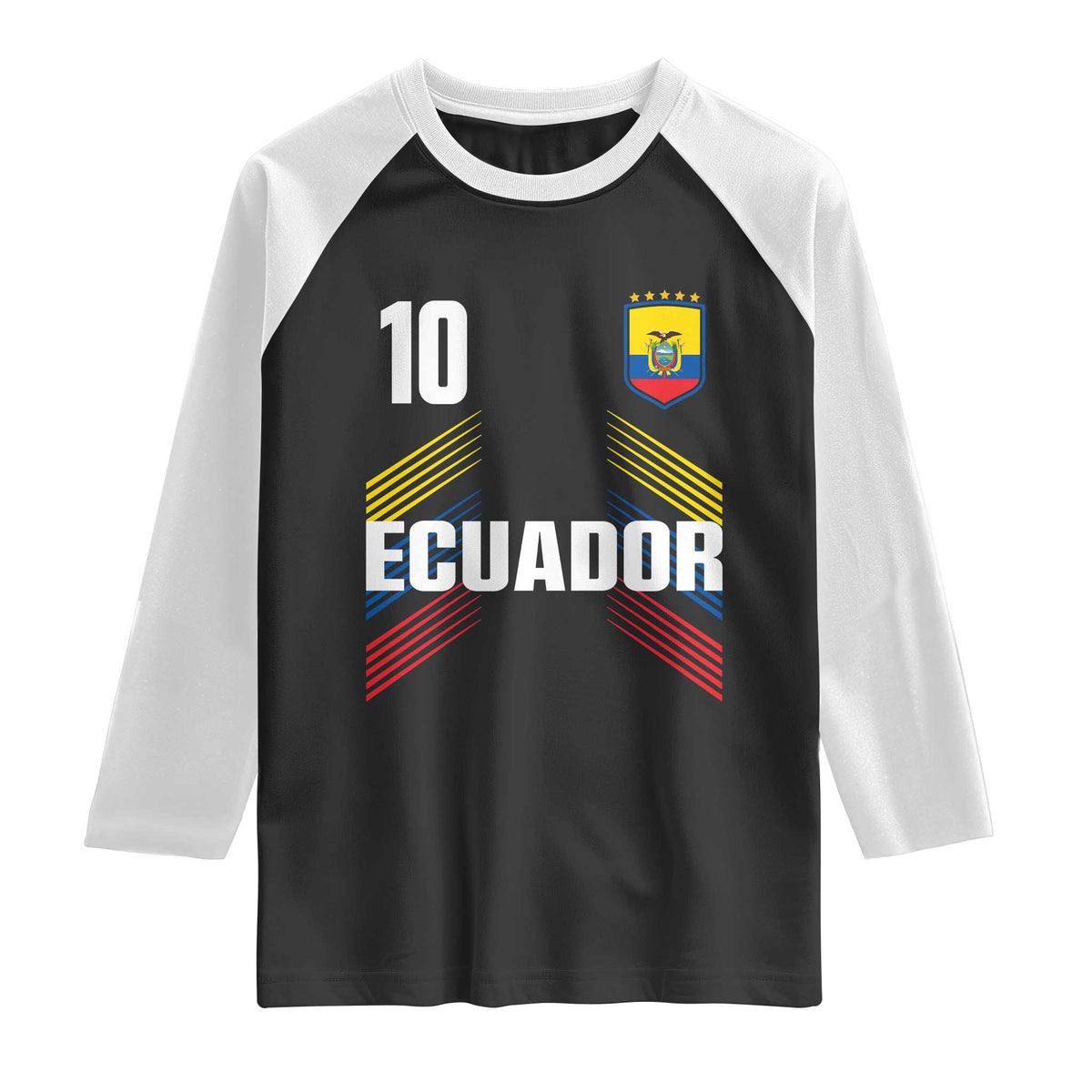 Ecuador Soccer Sports Graphic Number 10 Jersey Style Raglan Shirt Proud Ecuadorian Football Fans Game Day Pride