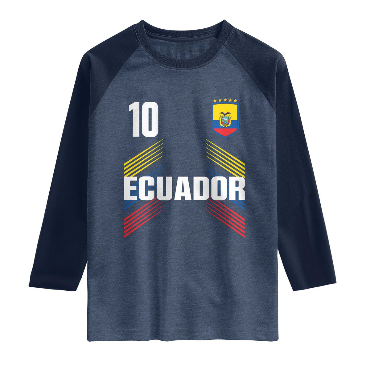 Ecuador Soccer Sports Graphic Number 10 Jersey Style Raglan Shirt Proud Ecuadorian Football Fans Game Day Pride