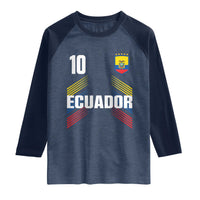 Ecuador Soccer Sports Graphic Number 10 Jersey Style Raglan Shirt Proud Ecuadorian Football Fans Game Day Pride