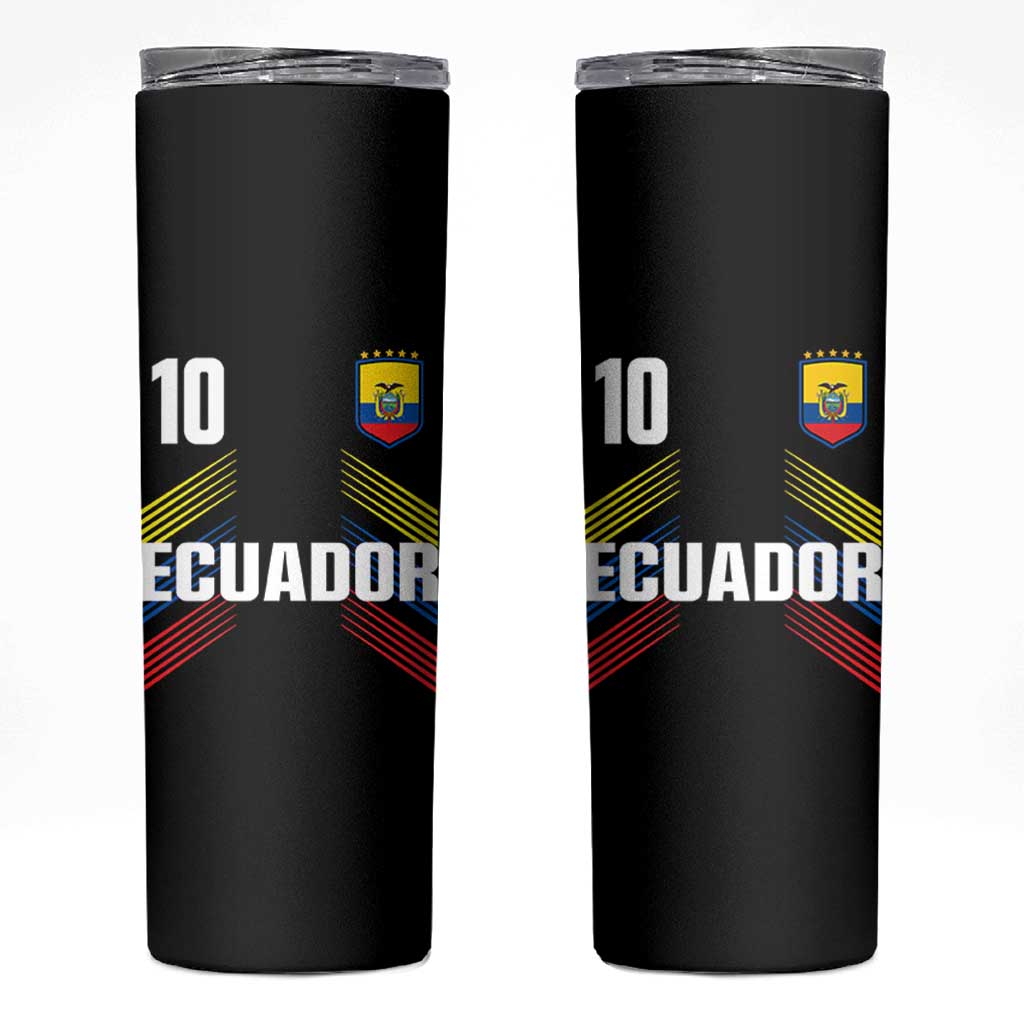 Ecuador Soccer Sports Graphic Number 10 Jersey Style Skinny Tumbler Proud Ecuadorian Football Fans Game Day Pride