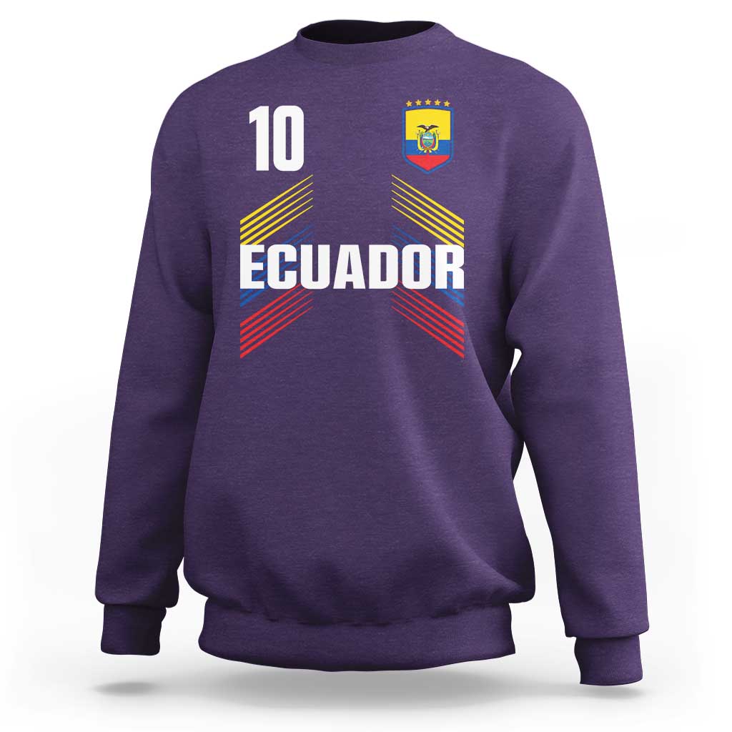 Ecuador Soccer Sports Graphic Number 10 Jersey Style Sweatshirt Proud Ecuadorian Football Fans Game Day Pride