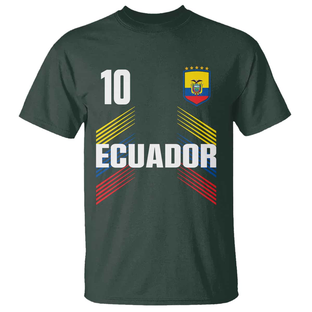 Ecuador Soccer Sports Graphic Number 10 Jersey Style T Shirt Proud Ecuadorian Football Fans Game Day Pride