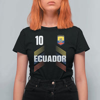 Ecuador Soccer Sports Graphic Number 10 Jersey Style T Shirt For Women Proud Ecuadorian Football Fans Game Day Pride