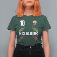 Ecuador Soccer Sports Graphic Number 10 Jersey Style T Shirt For Women Proud Ecuadorian Football Fans Game Day Pride